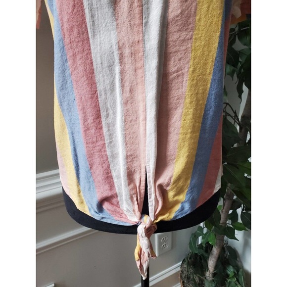 Madewell Women's Multicolor Cotton Round Neck Short Sleeve Top Blouse Size 2XS - Picture 5 of 10